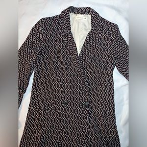 Geometric pattern slim blazer